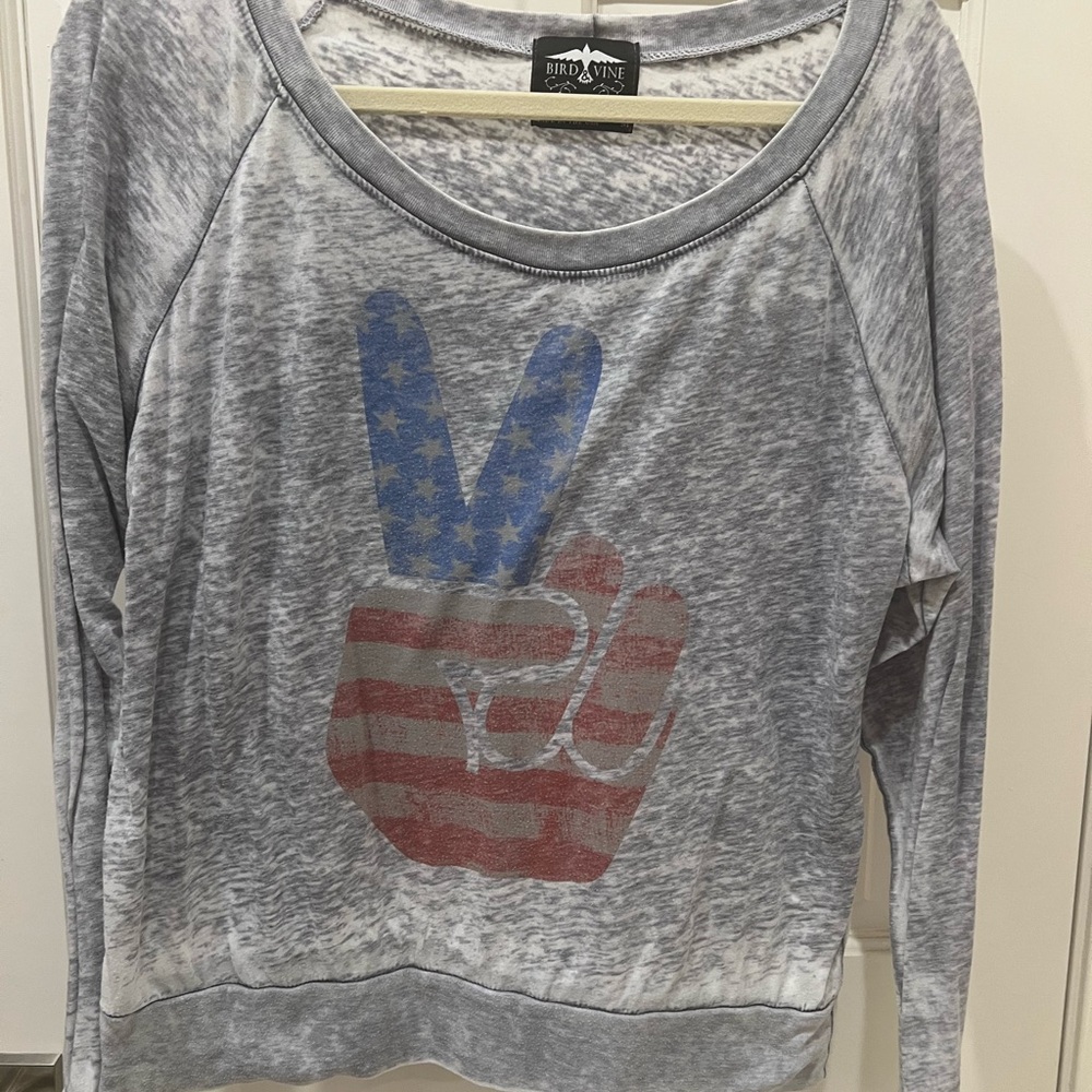 Gray Peace Sign Sweatshirt